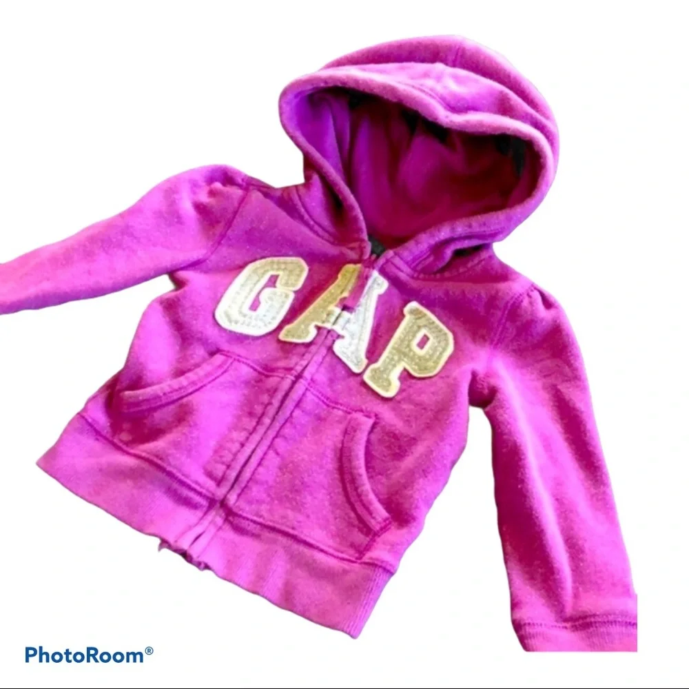 💜 Baby GAP Preppy Sparkle Purple‎ Fall outfit Hoodie 18-24 months